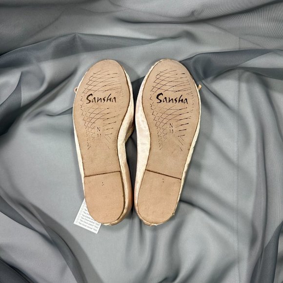Sansha Girls Pink Satin Ballet Flats - Picture 4 of 8